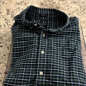 J. Crew Factory Men's Green and Blue Check Shirt